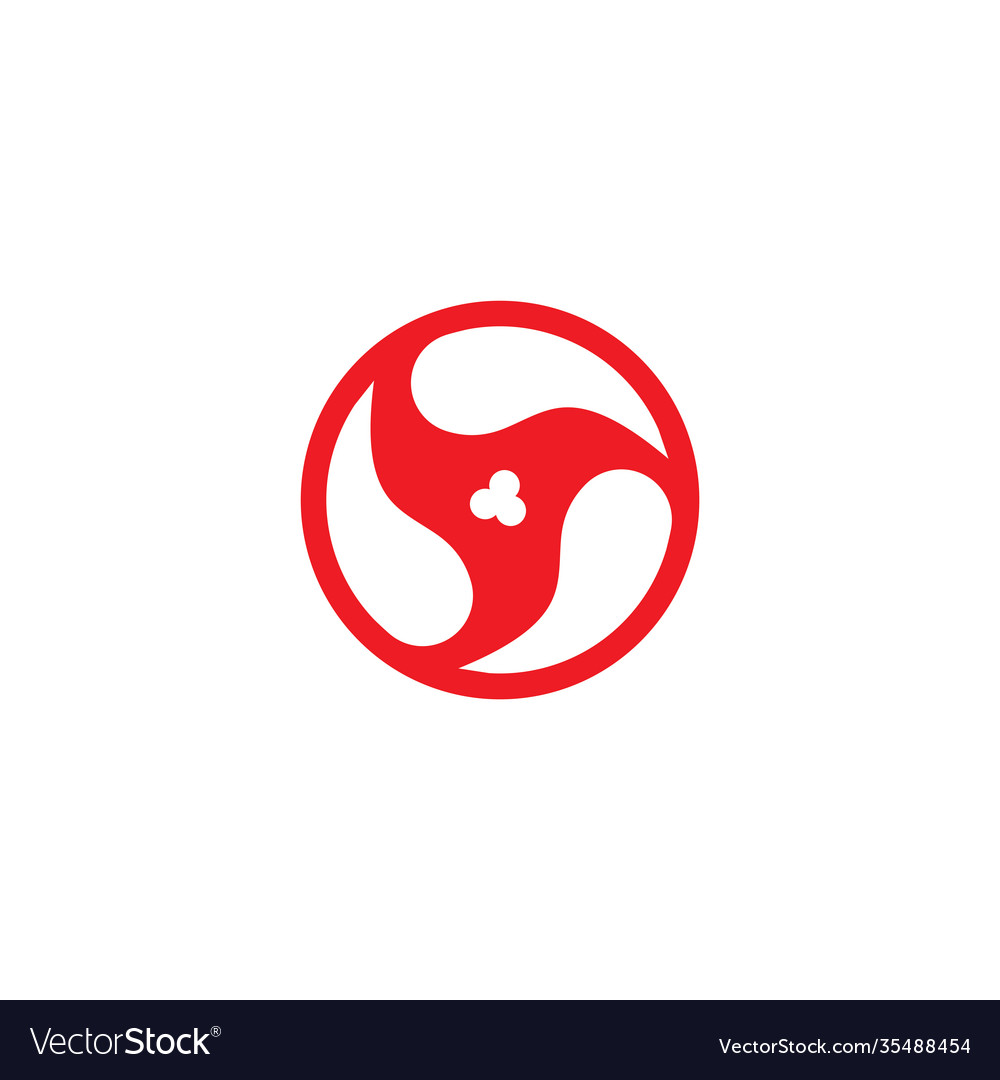 Triangle curves flow rotate circle logo