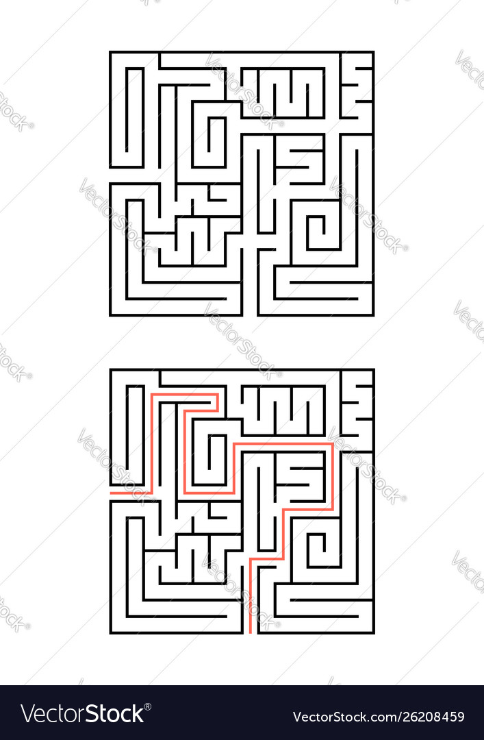 A square maze for children simple flat isolated Vector Image