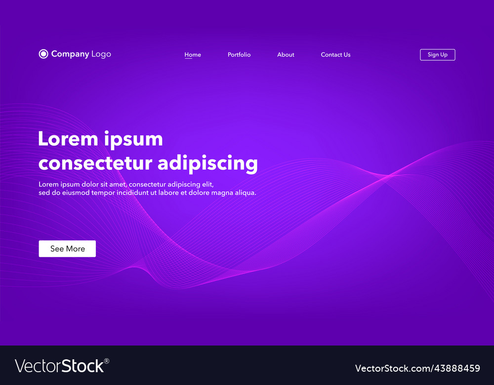Abstract background website landing page template vector image Abstract background website landing page template