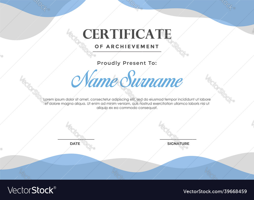 Abstract wave certificate template design Vector Image Abstract wave certificate template design