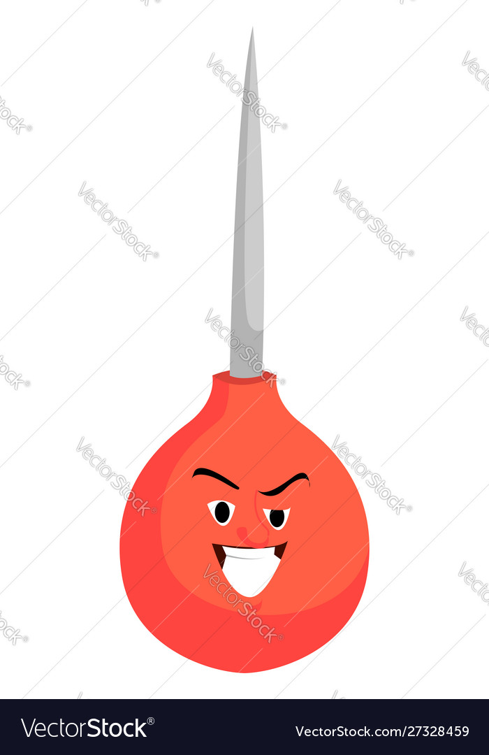 Angry pin on white background