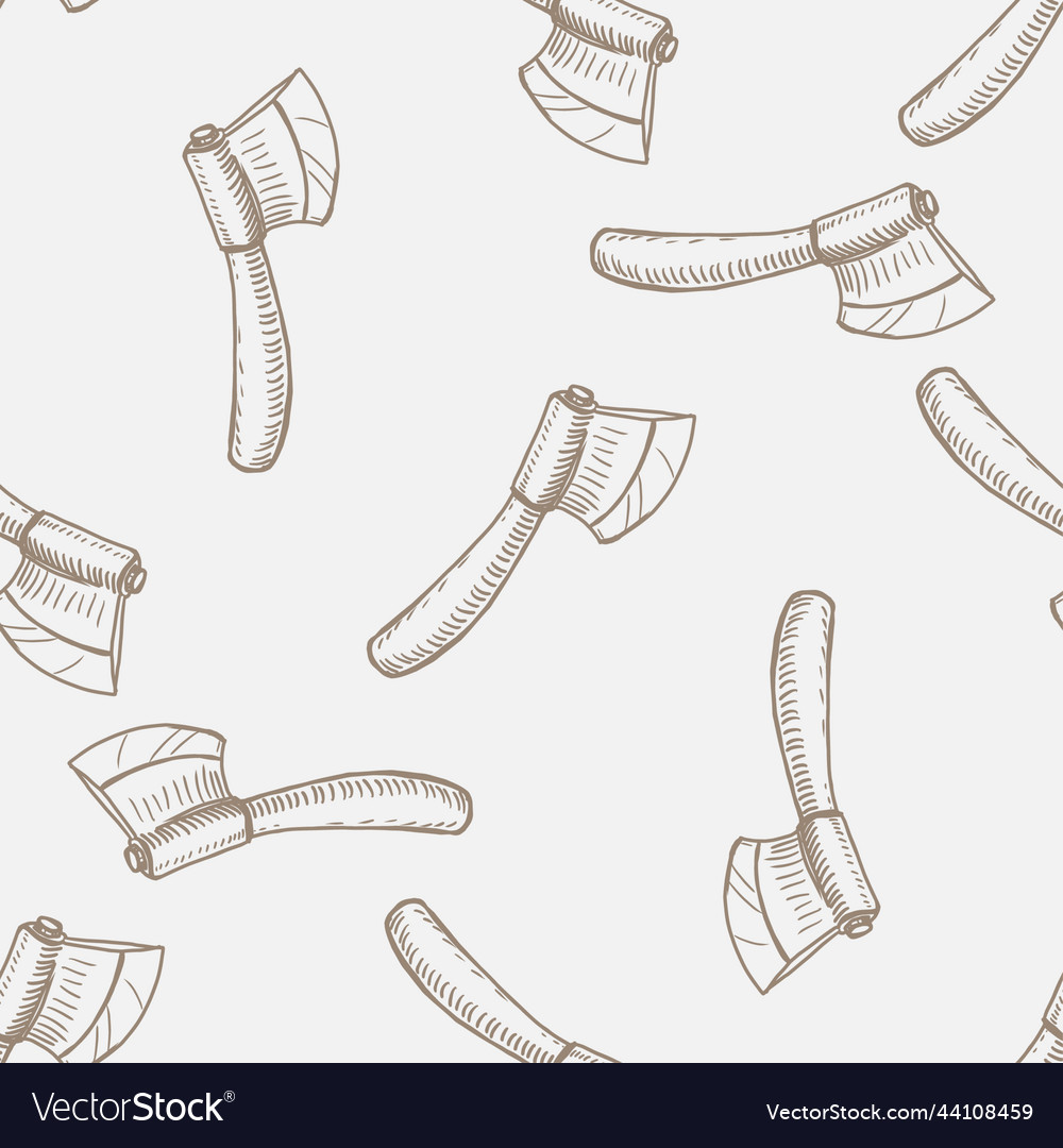 Axe seamless pattern for print or web design vector image Axe seamless pattern for print or web design