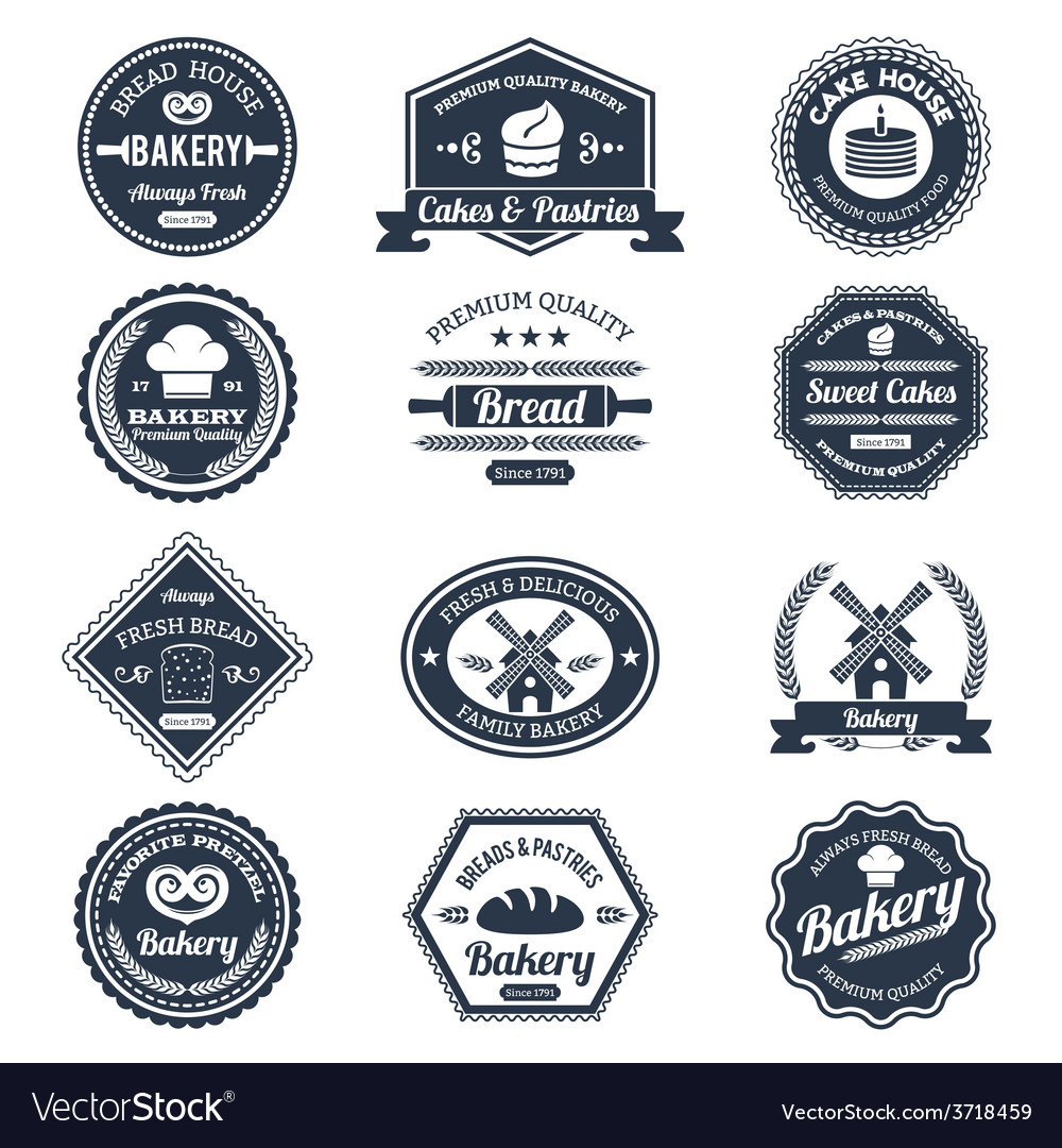 Bakery Labels Black Royalty Free Vector Image - VectorStock