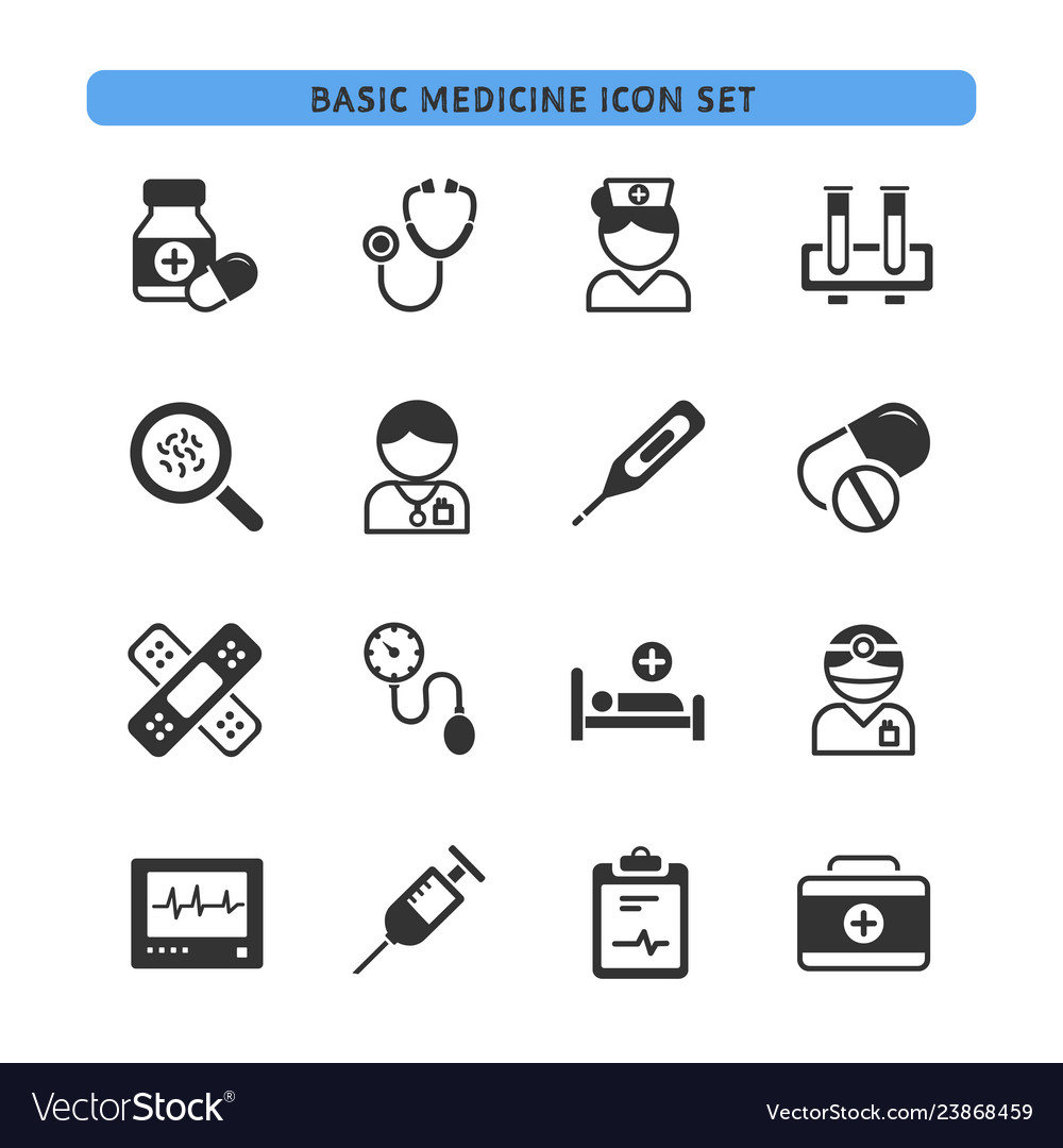 Basic medicine icons set