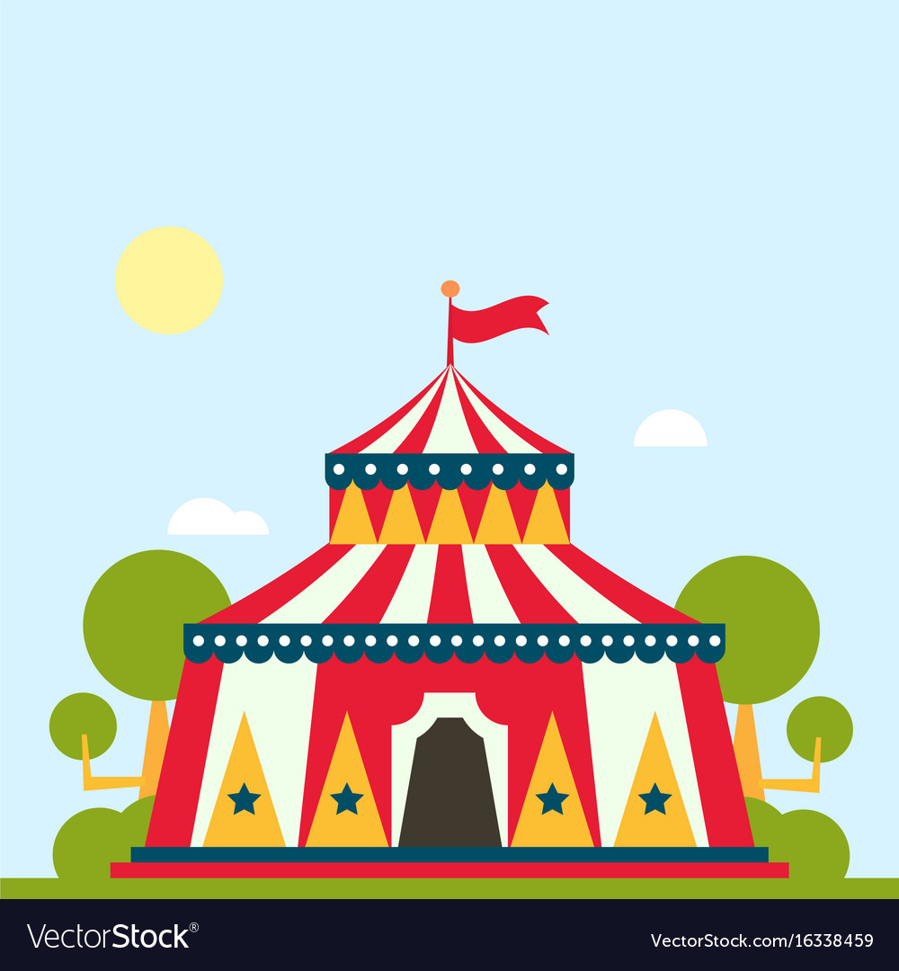 Circus show entertainment tent marquee Royalty Free Vector