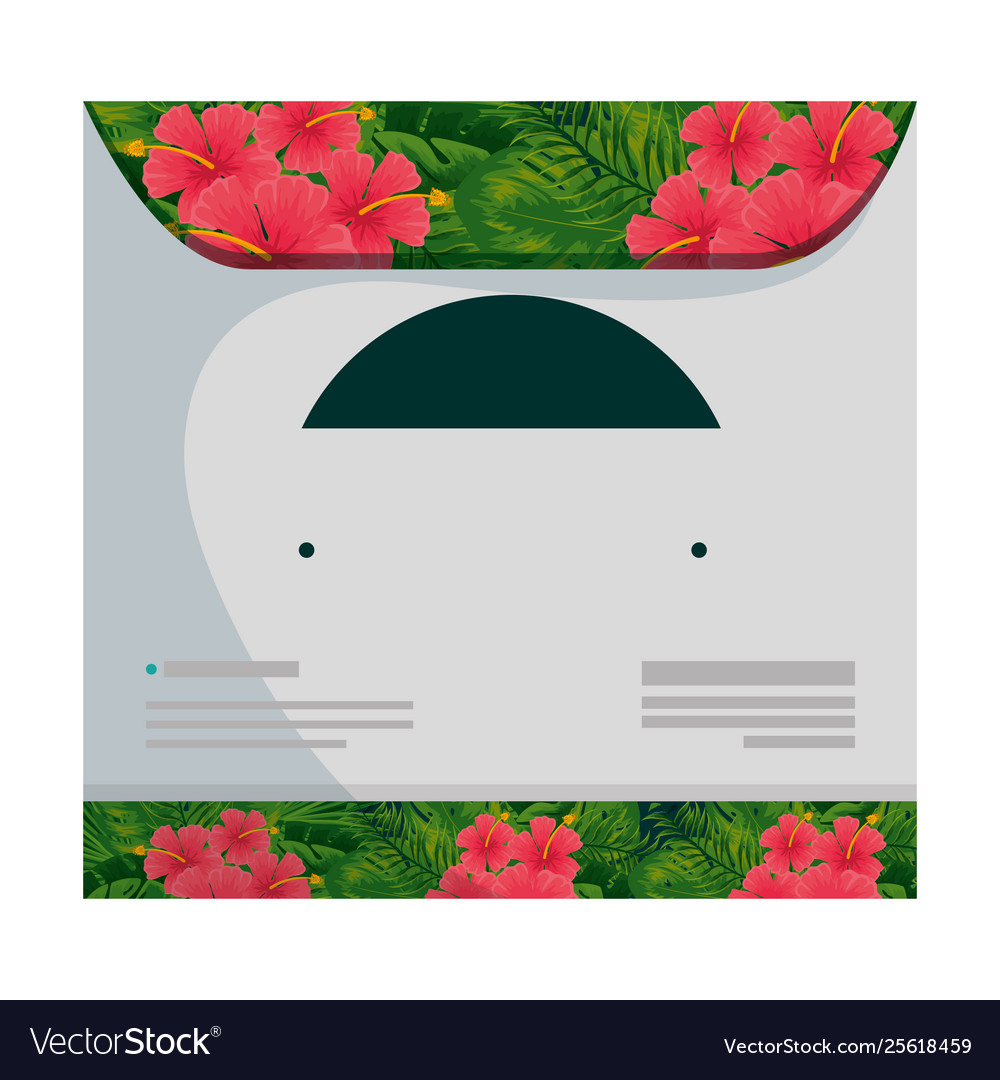 Compact disk in bag with tropical flowers