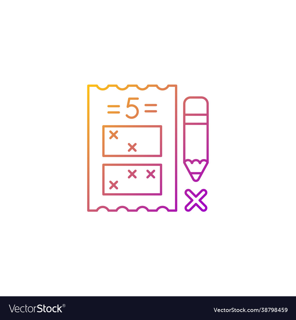 Five digit lottery game gradient linear icon