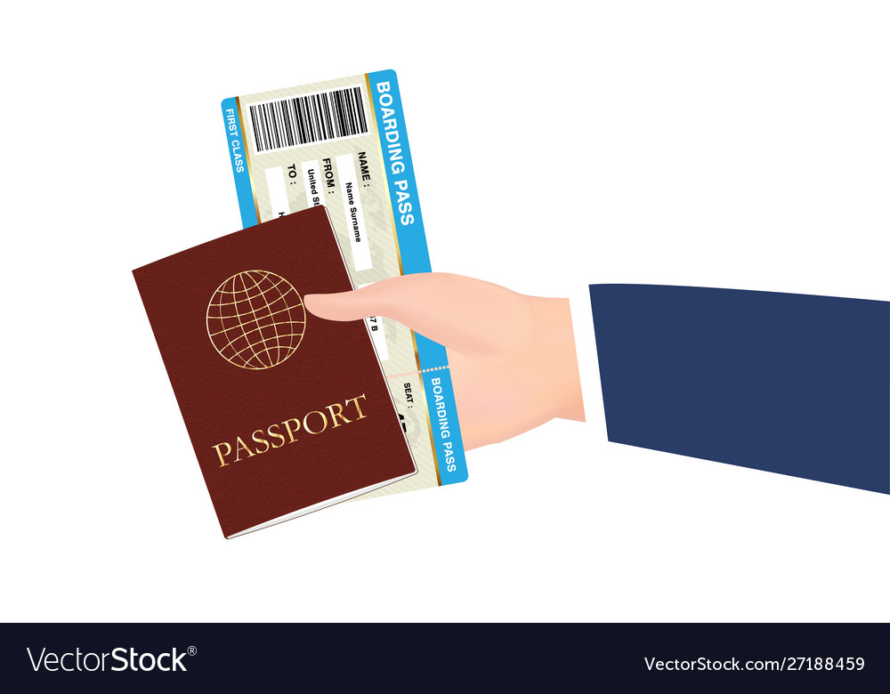 Hand halten Pass und Bordkarte Vector Image Hand halten Pass und Bordkarte