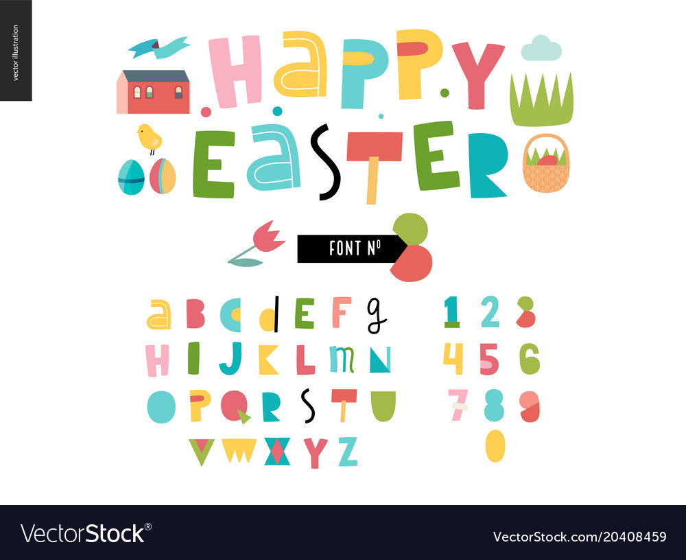 Kids flat alphabet set