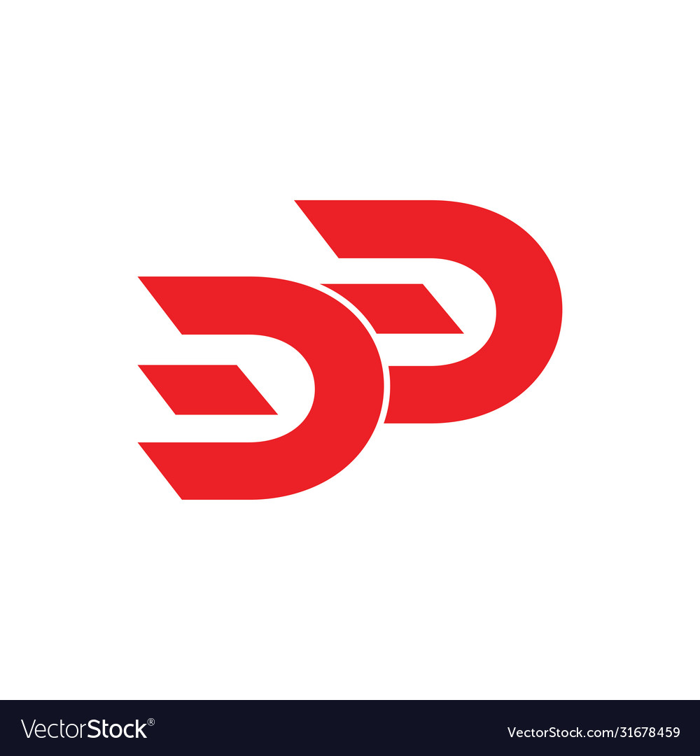 Letter Dd Simple Geometric Motion Logo Royalty Free Vector