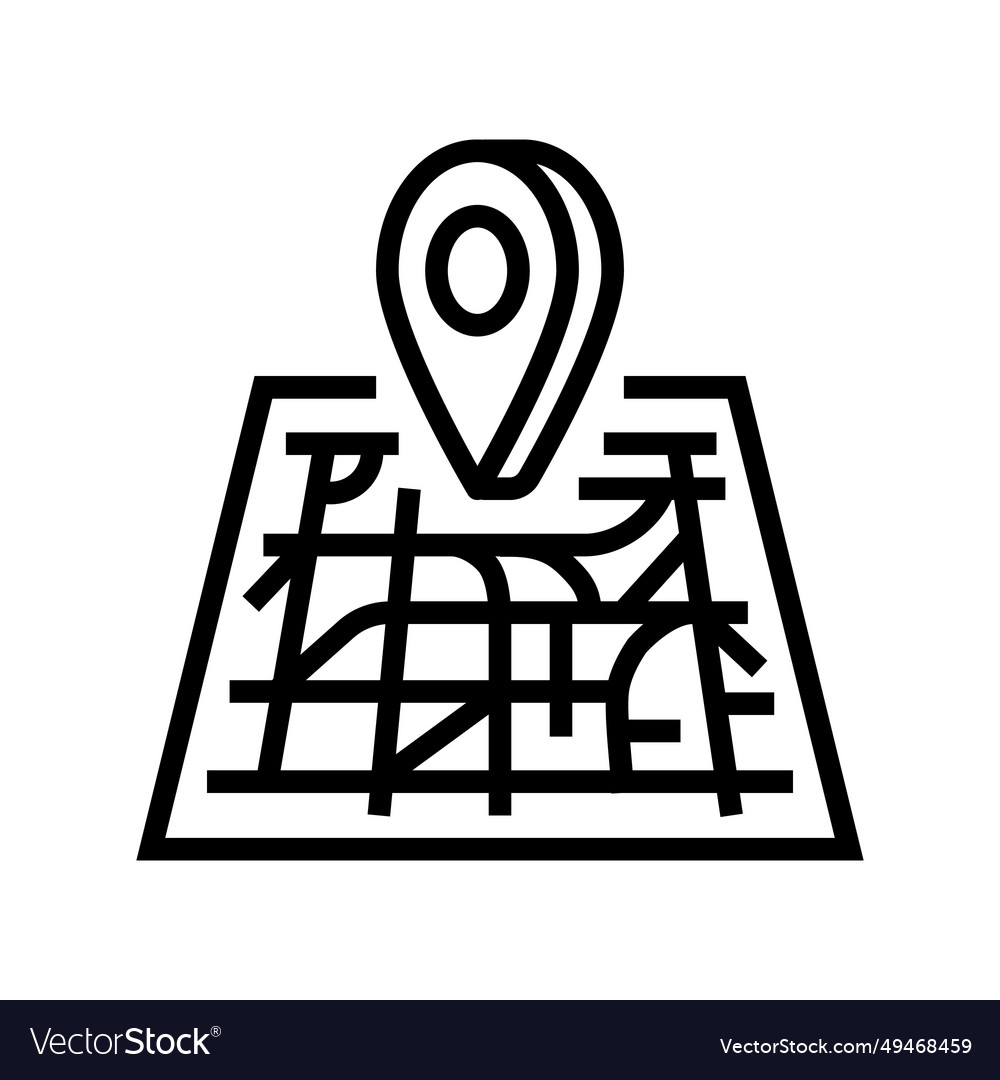 Map pointer gps line icon vector image Map pointer gps line icon