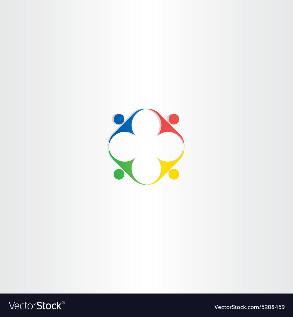 People teamwork square color icon design