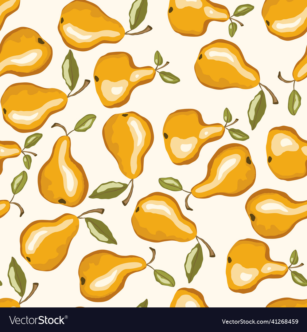 Seamless pattern with pear on white background vector image Seamless pattern with pear on white background