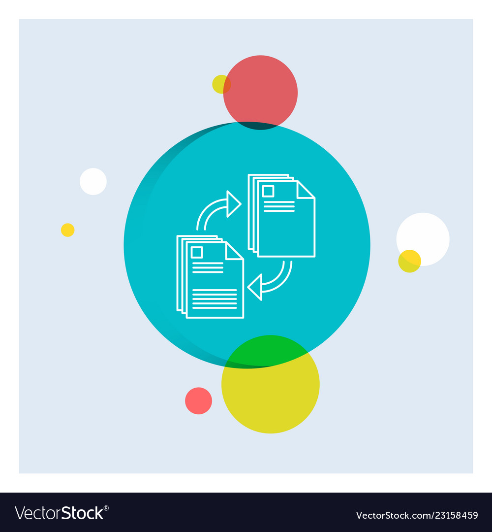 Sharing share file document copying white line vector image Sharing share file document copying white line