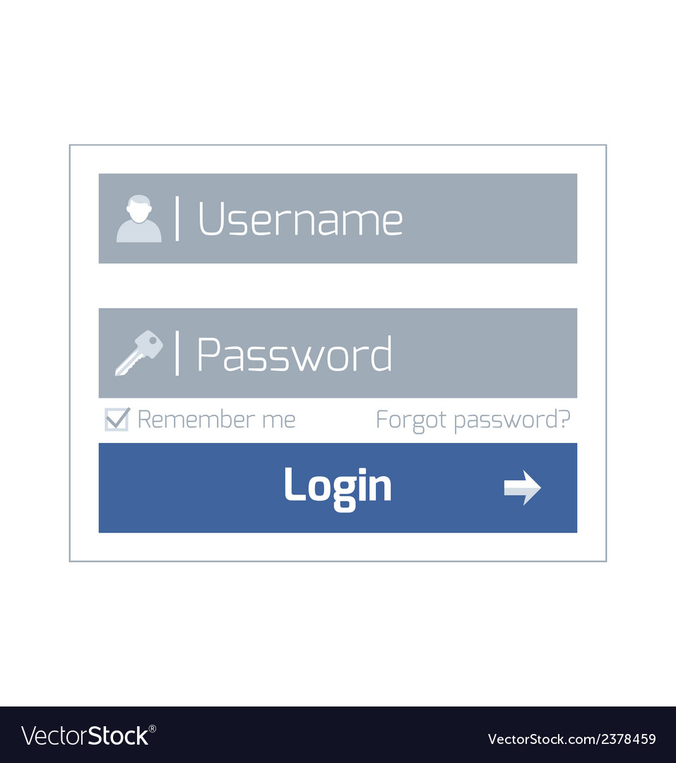 Simple web login form design in modern flat user Vector Image