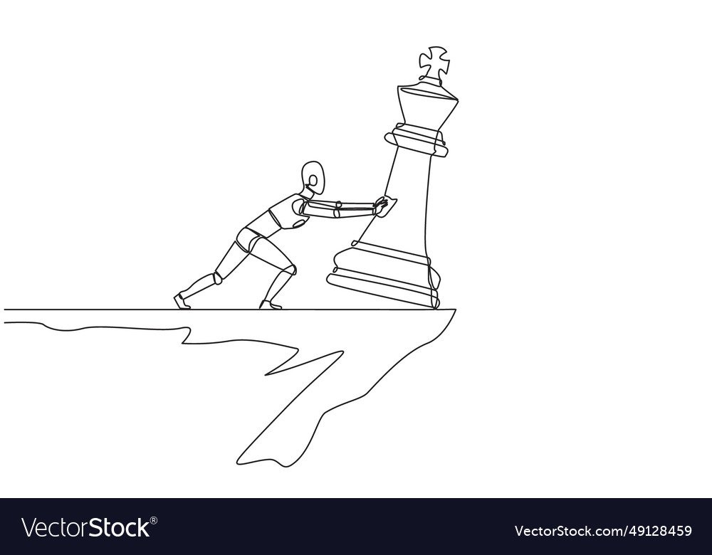 Single continuous line drawing robot pushes down