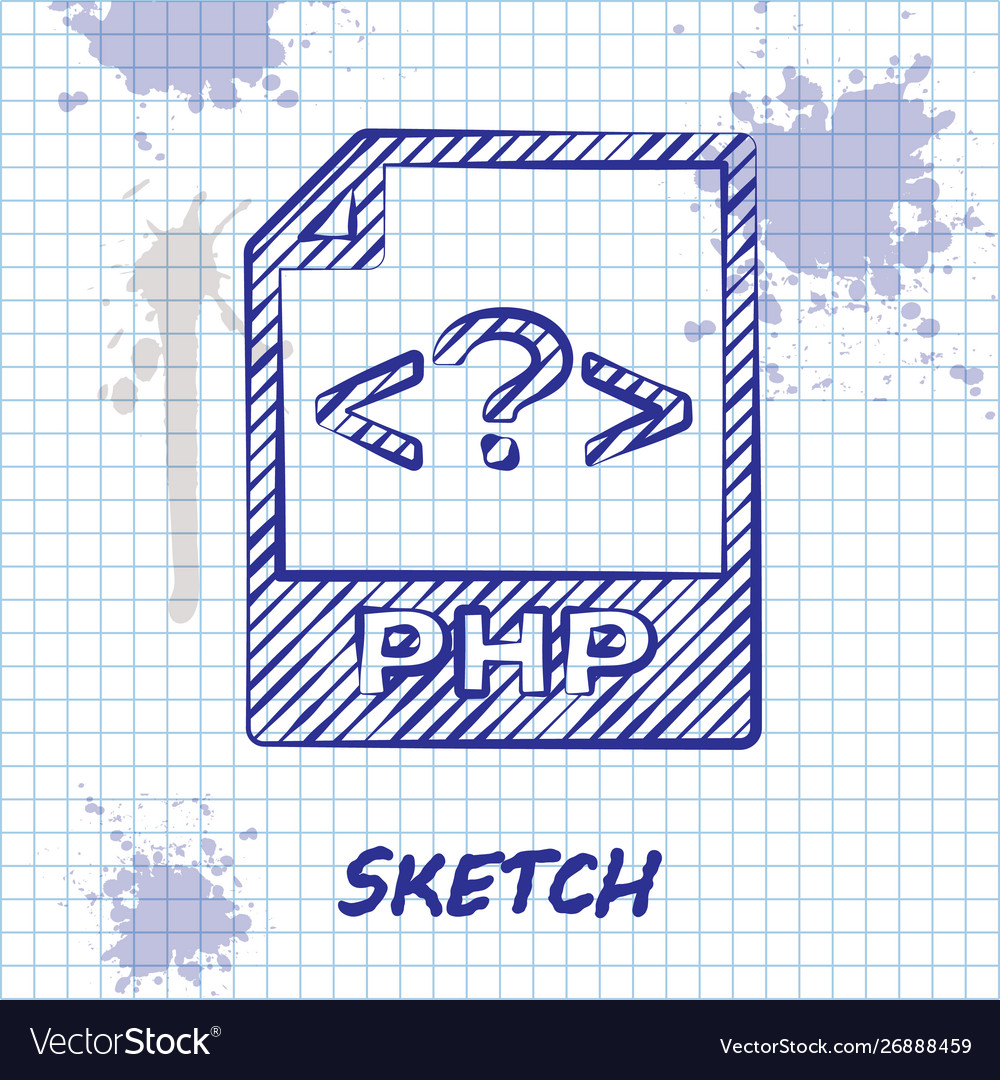 Sketch Zeile php Datei Dokument herunterladen Taste vector image Sketch Zeile php Datei Dokument herunterladen Taste