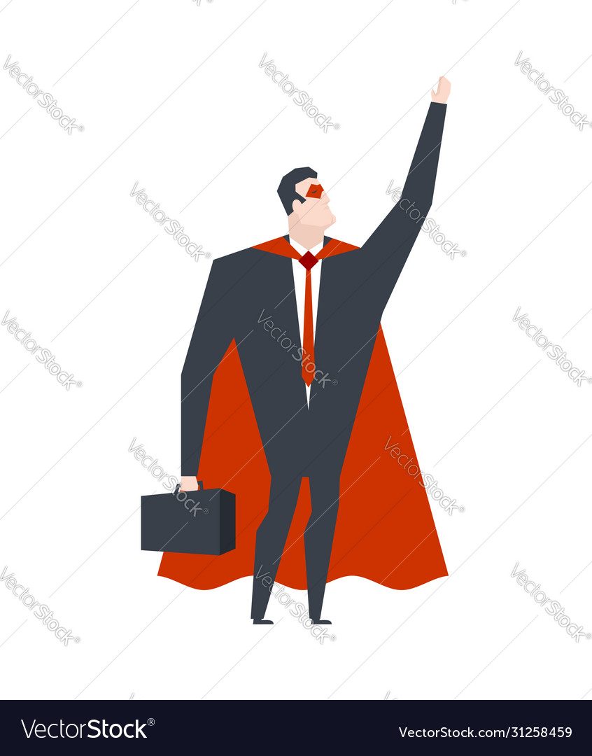 Super businessman superhero manager worker