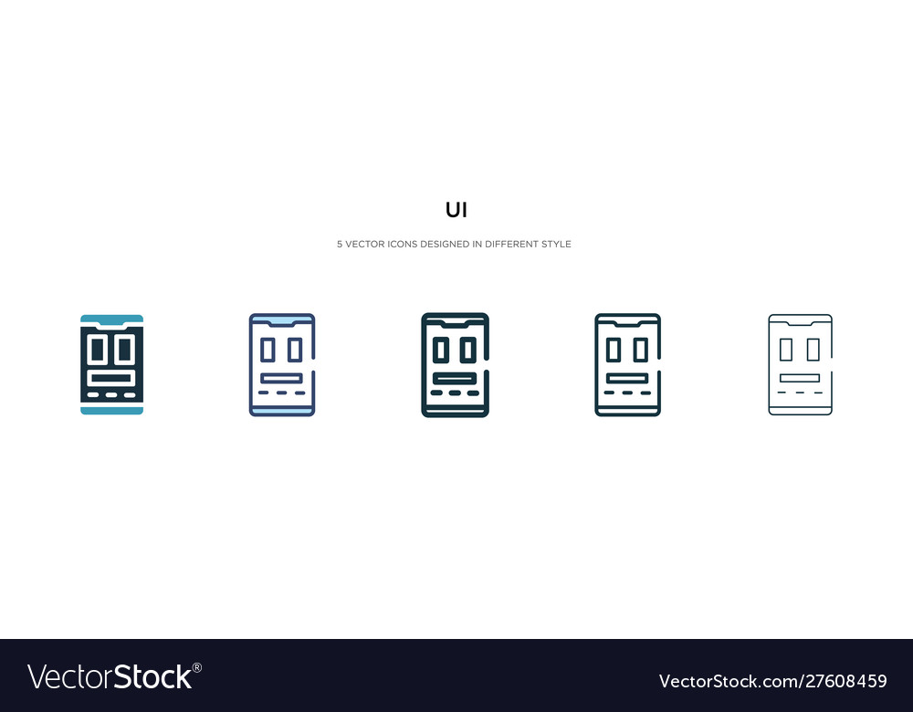 Ui icon in different style two colored and black