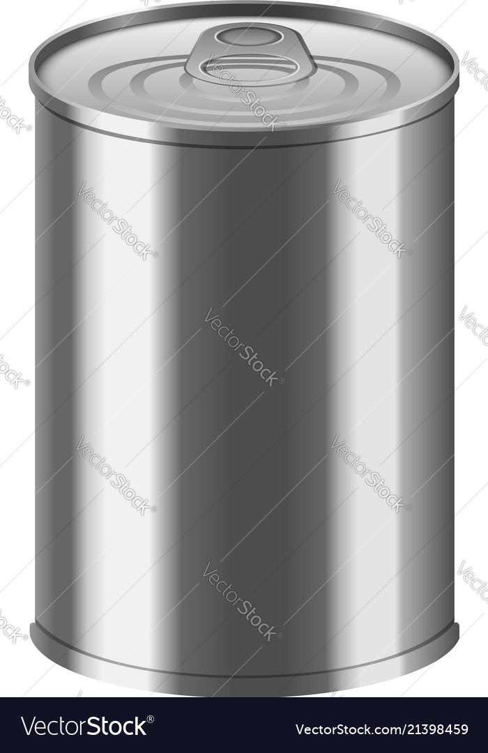 Vegetable Tin Can Mockup Realistic Style Vector Image