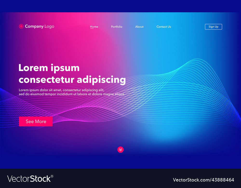 Abstract background website landing page template vector image Abstract background website landing page template