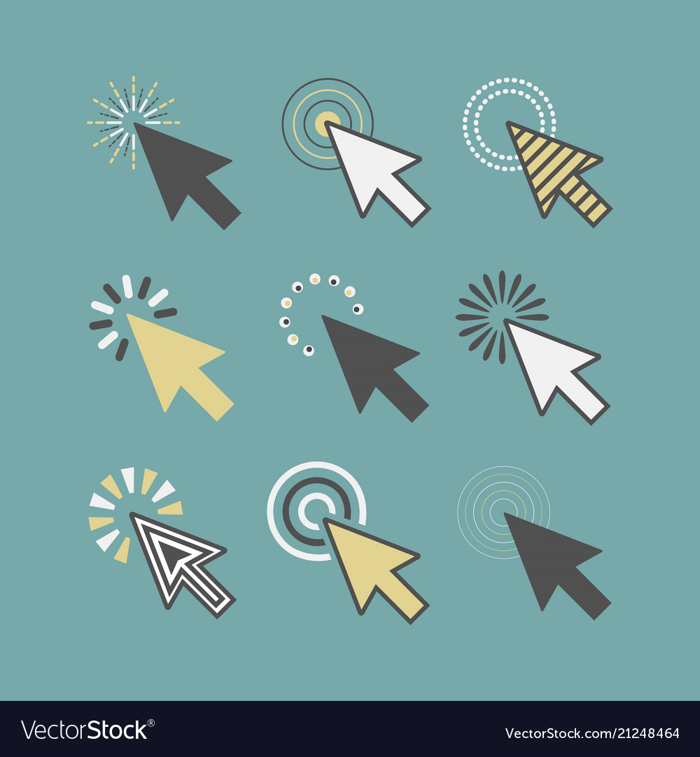 Abstrakt funky aktive Klick Cursor Zeiger-Symbole