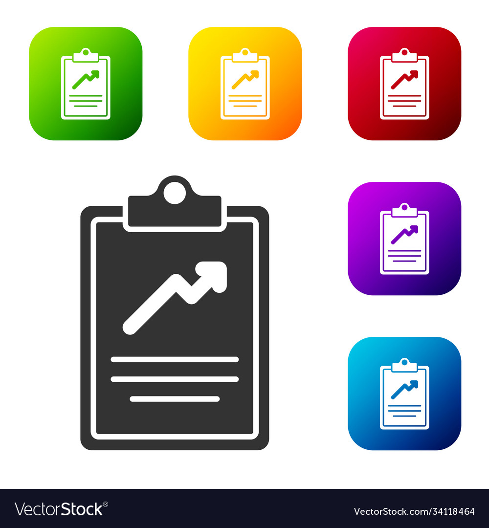 Black clipboard with graph chart icon isolated vector image Black clipboard with graph chart icon isolated