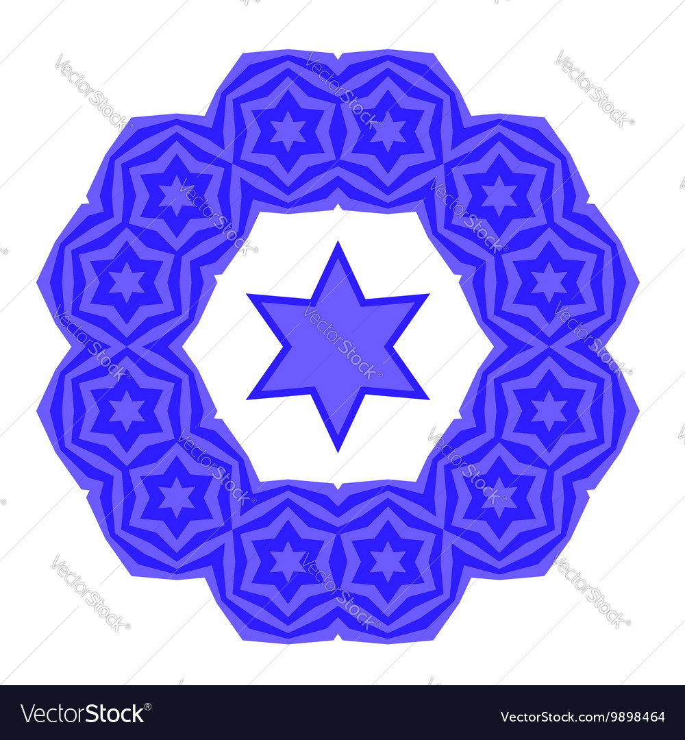 Blue david star jewish symbol of religion