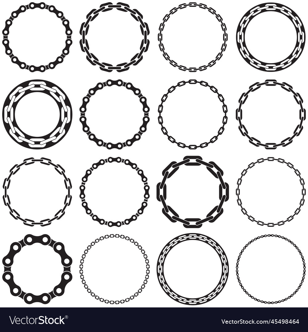 Collection of round chain border frames