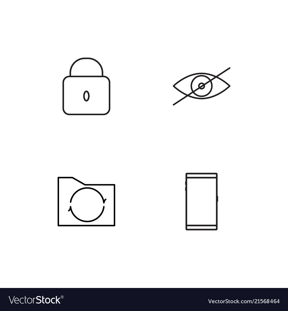 Cyber security linear icons set simple outline