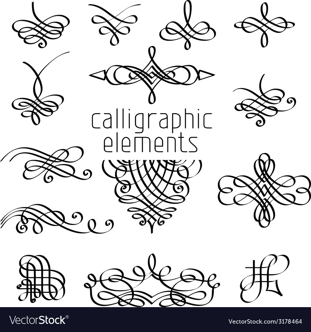 Elegant Calligraphic Elements Set