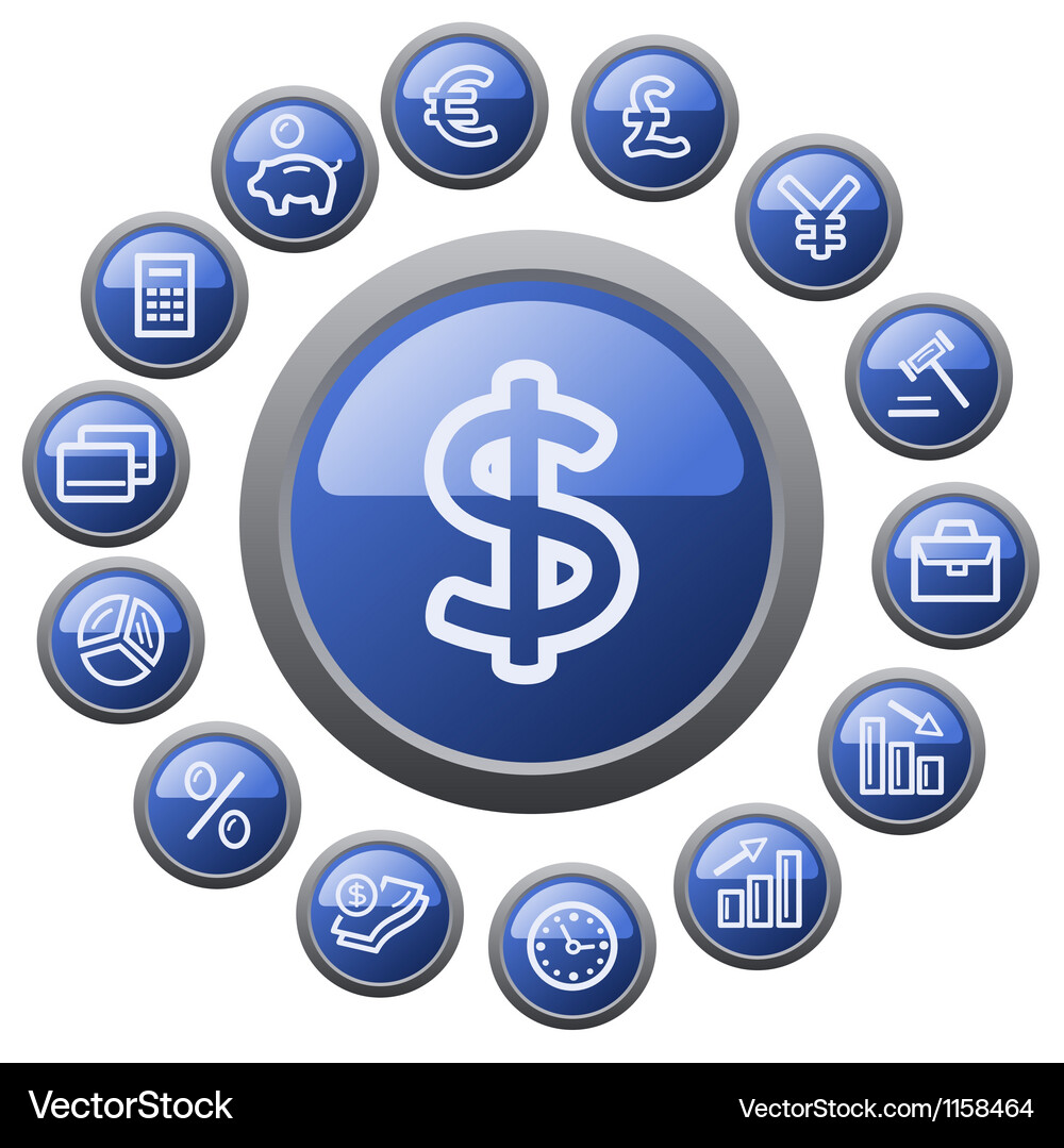 Finance buttons Royalty Free Vector Image - VectorStock