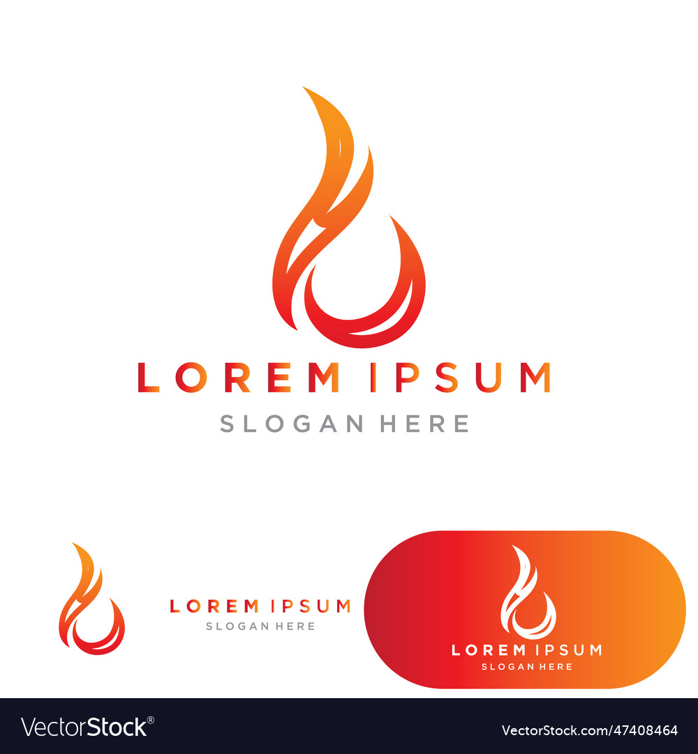 Fire flame logo icon design template Royalty Free Vector