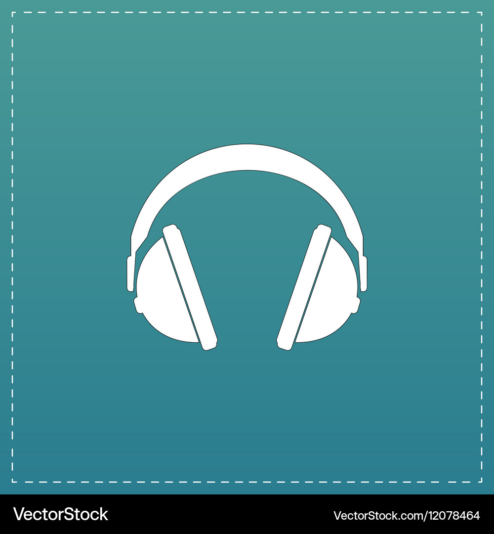 Headphone flat icon Royalty Free Vector Image - VectorStock