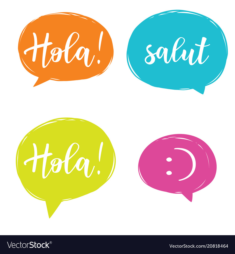 Hello in different languages set Royalty Free Vector Image