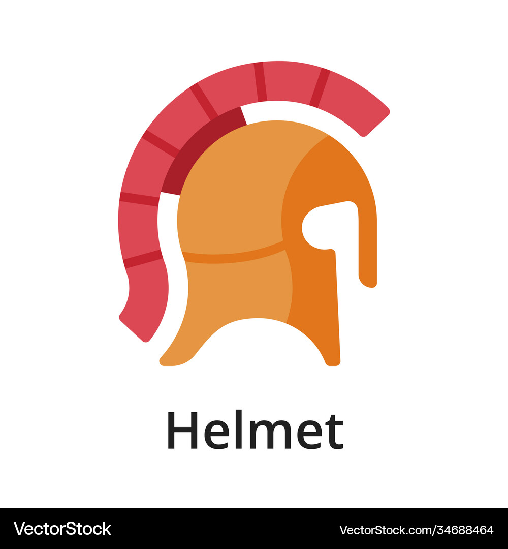 Helmet flat single object Royalty Free Vector Image