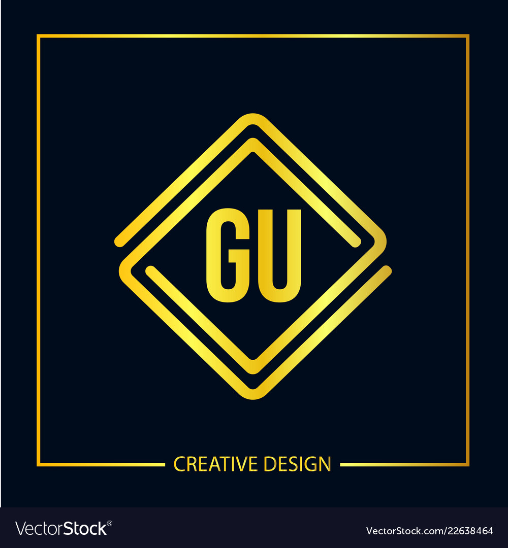 Initial letter gu logo template design