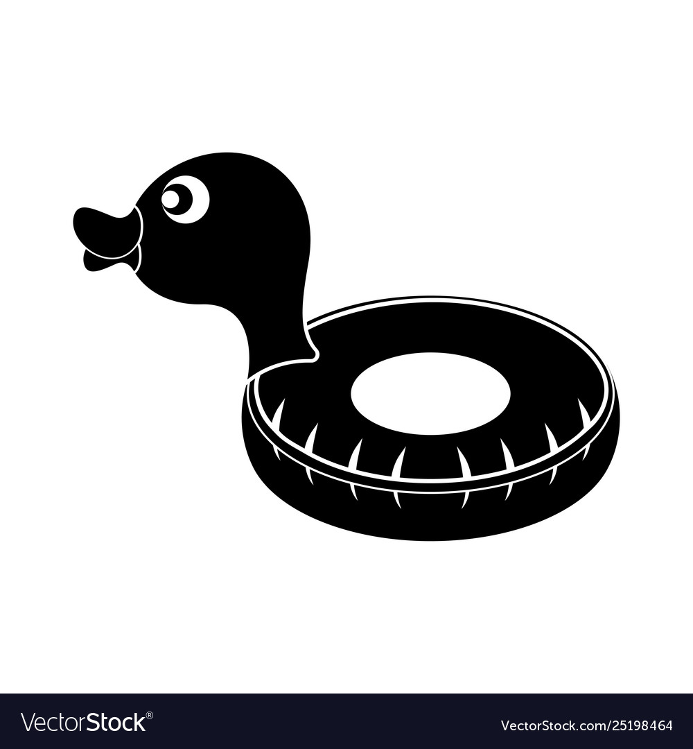 Isolated pool float shaped duck icon