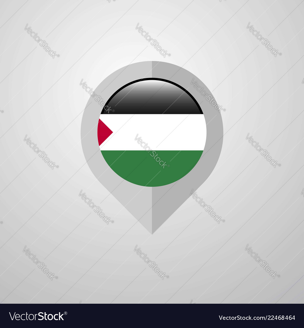 Map navigation pointer with palestine flag design