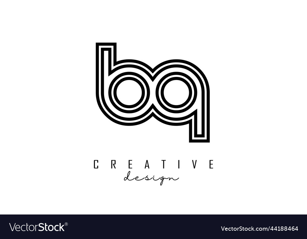 Outline letters bq b q logo with a minimalist