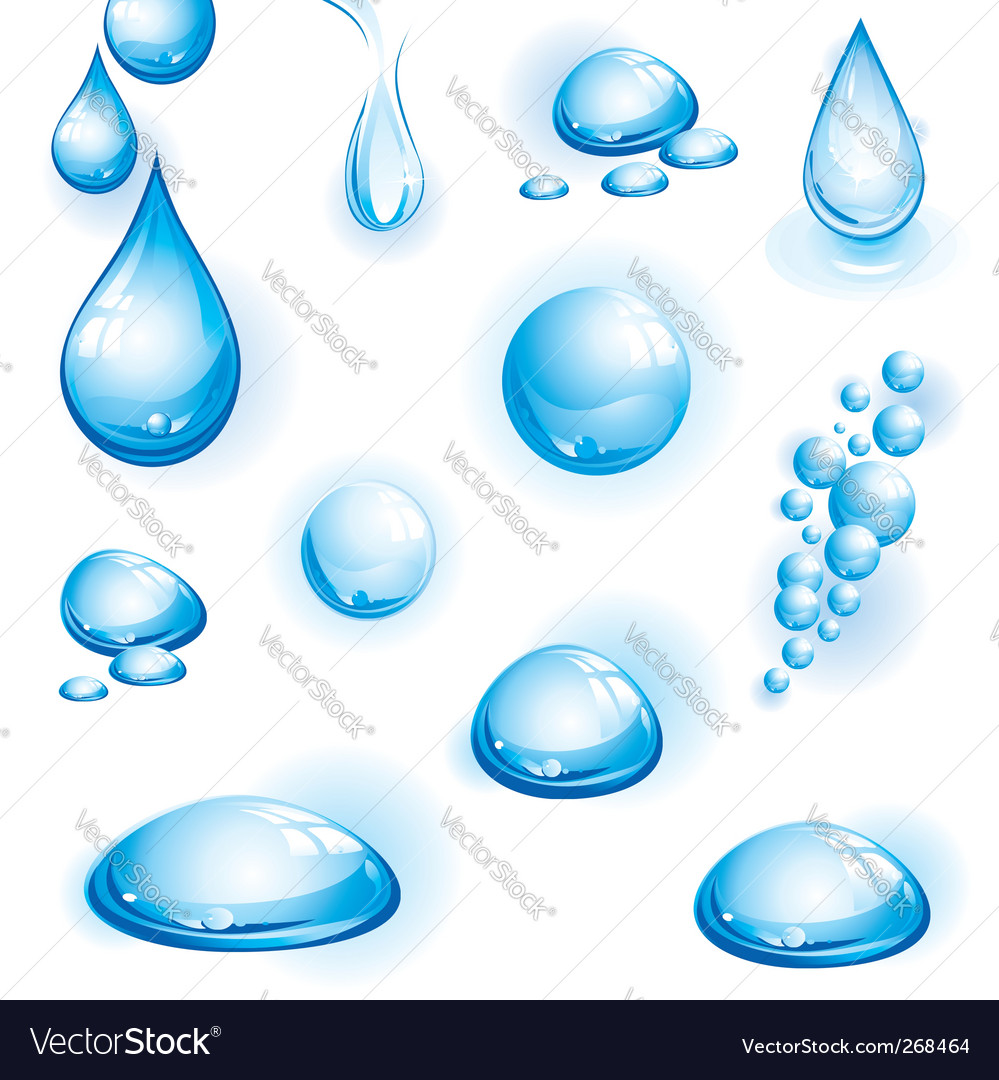 Set of water drops