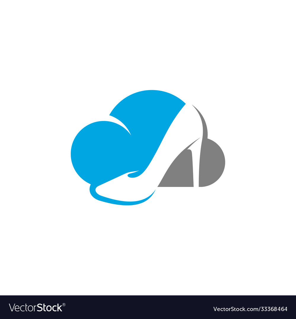 Shoes with cloud logo design concept template