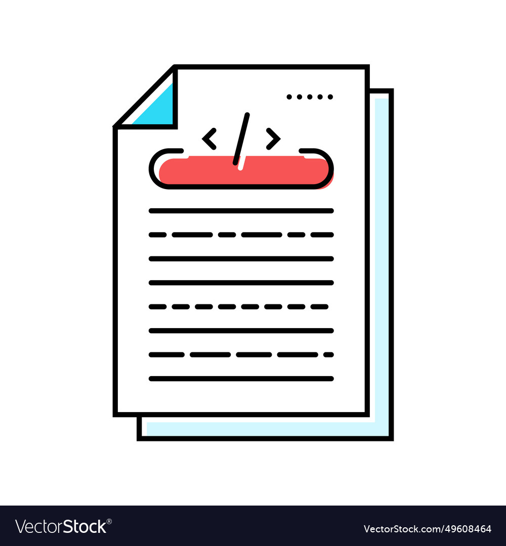 Technical writing software color icon vector image Technical writing software color icon