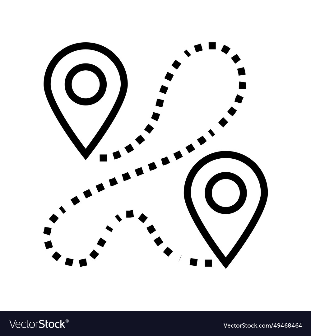 Track airplane pointer map line icon vector image Track airplane pointer map line icon