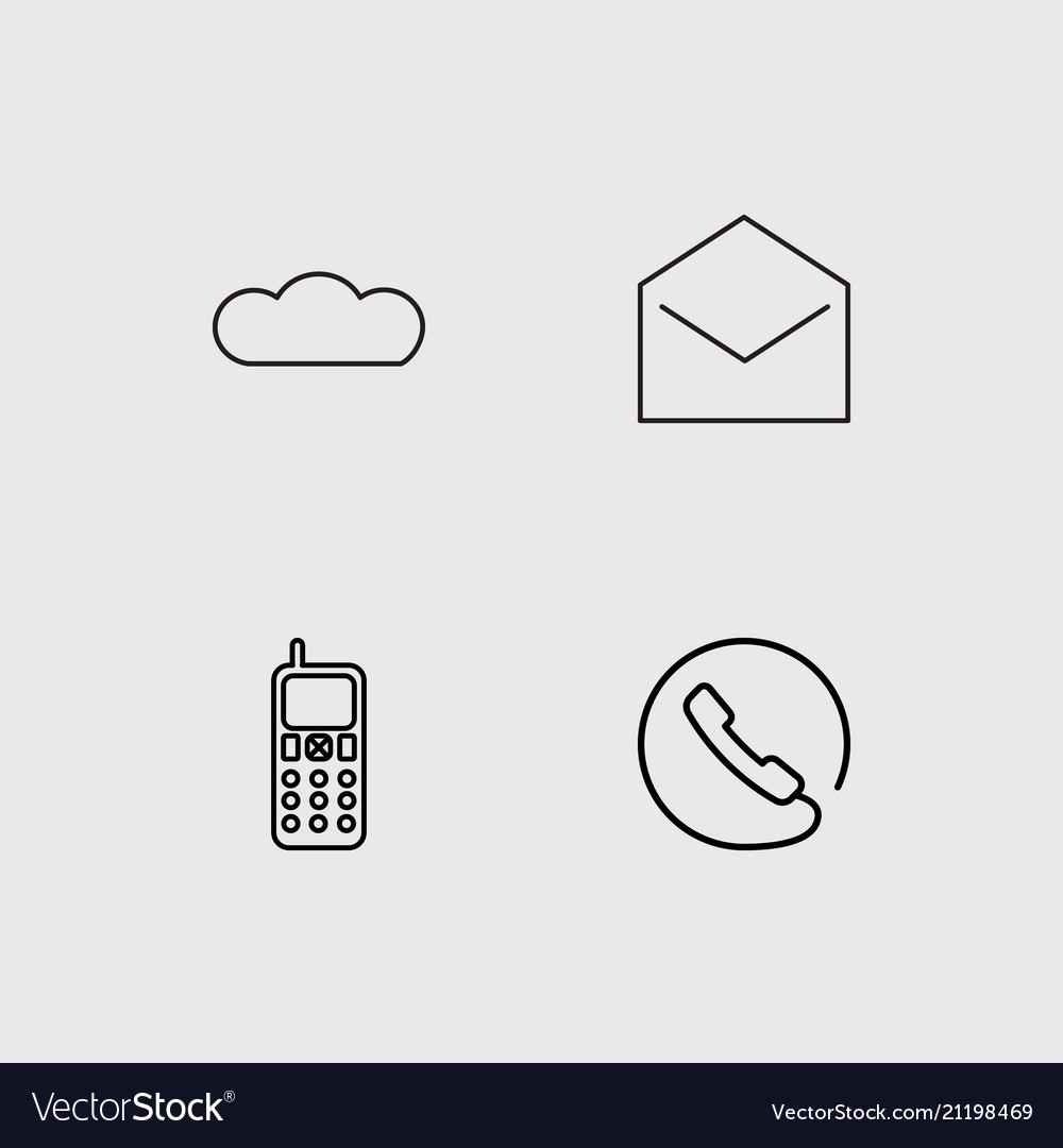 Communication simple linear icons set outlined
