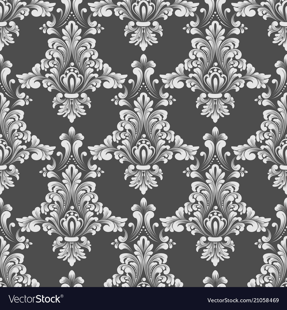 Damask seamless pattern background vector image Damask seamless pattern background