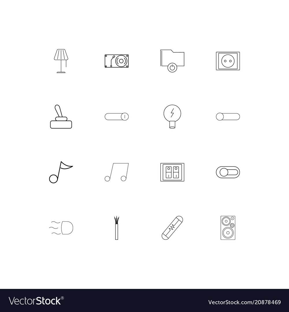 Electrical linear thin icons set outlined simple