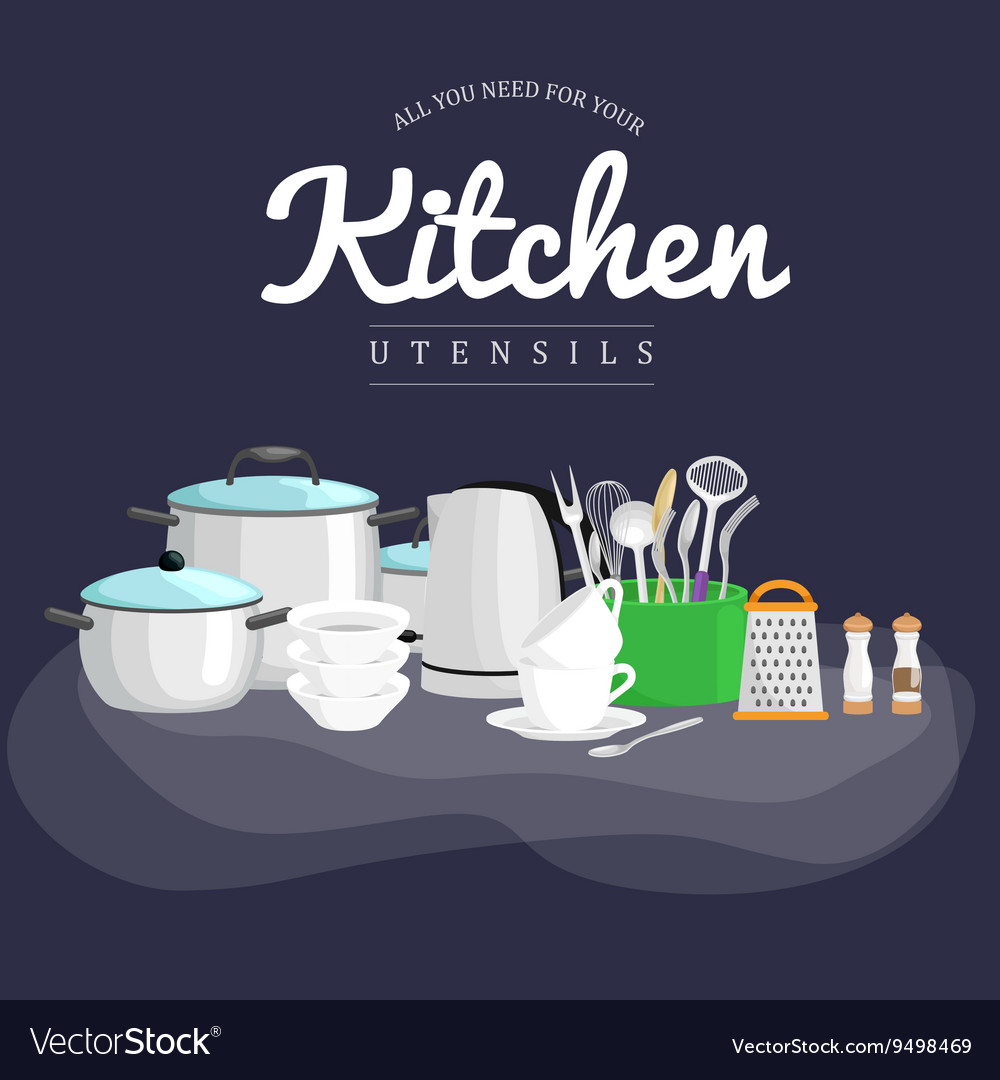 Food And Cooking Banner Set With Kitchenware Vector Image