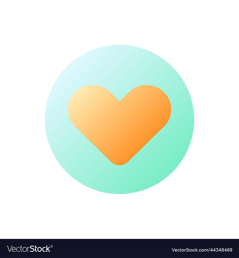 Heart pixel perfect flat gradient color ui icon vector image Heart pixel perfect flat gradient color ui icon