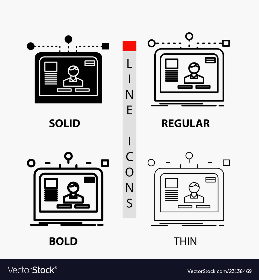 Interface website user layout design icon in thin vector image Interface website user layout design icon in thin